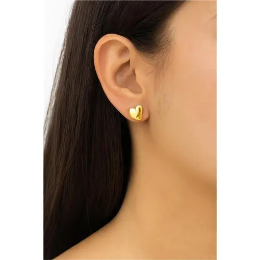 ARGOLA FRENTE CORACAO LISO LADINHO| 1,1CM|BANHADO EM OURO 18K