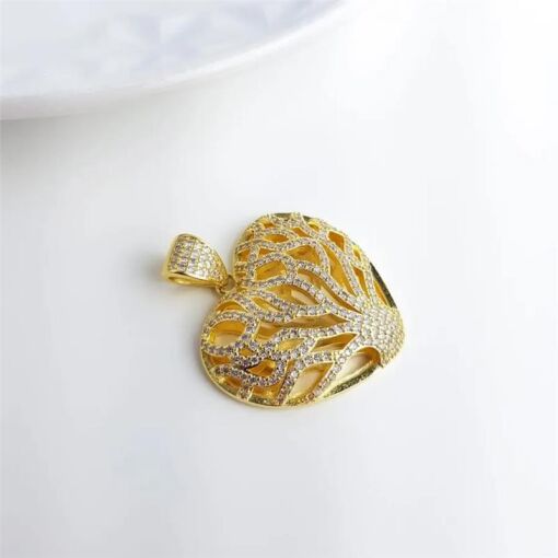 PINGENTE CORACAO  ARVORE DA VIDA CRAV E VAZADA|BANHADO EM OURO 1