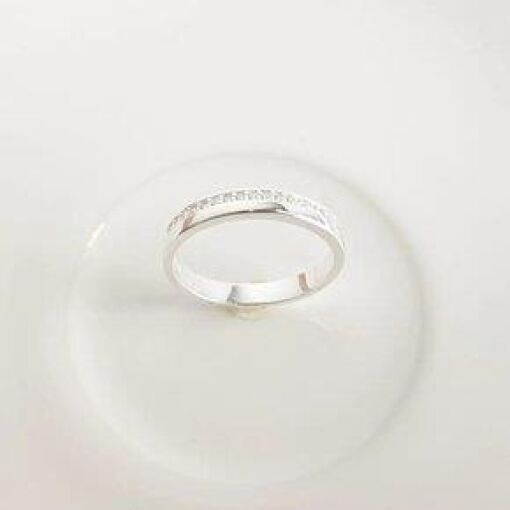 ALIANCA LISA FILETE EM ZIRC CRISTAL P 925