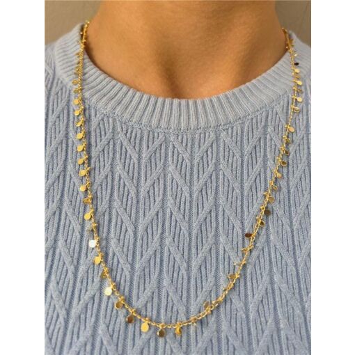 COLAR MINI MEDALHAS |  60CM | BANHADO EM OURO 18K