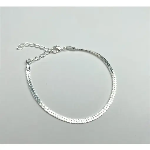 PULSEIRA FITA ENTRELAÇADA 3MM | BANHO DE PRATA