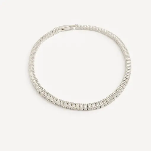 PULSEIRA RIVIEIRA EM CRISTAIS BAGUETES 5MM | BANHO DE PRATA