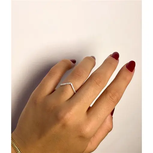 ANEL ARO LISO FRENTE CRAVEJADA | BANHO DE PRATA