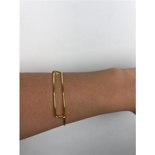 BRACELETE ARO LISO FRENTE ARO DUPLO  REGULÁVEL | BANHADO EM OURO