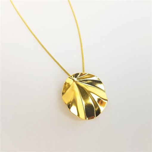 COLAR VENEZIANA PG ARREDONDADO AMASSADO | BANHADO EM OURO 18K