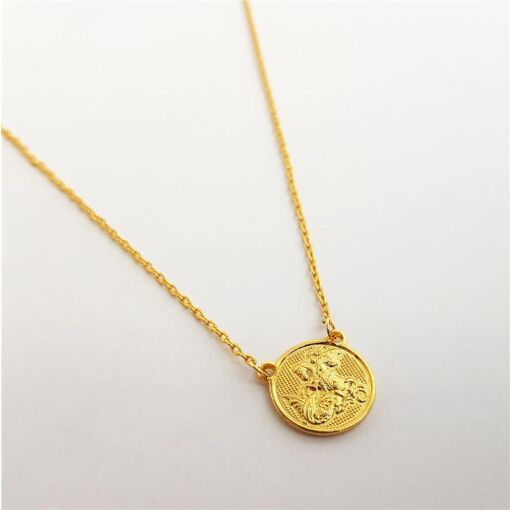 COLAR ELO CADEADO MEDALHA SÃO JORGE | BANHADO EM OURO 18K