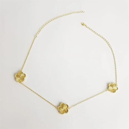 COLAR CHOCKER  37CM MINI ELO 3 TREVO 4 FOLHA TEXTURIZADO