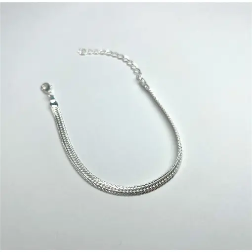PULSEIRA FITA TRABALHADA EM FILTES FECHADO 4MM | BANHO DE PRATA