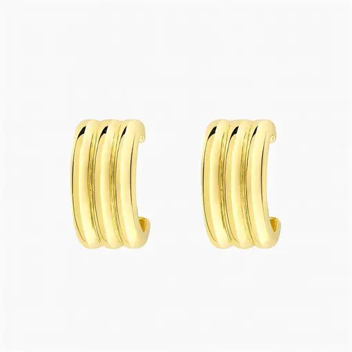 ARGOLA LISA DETALHES EM 3 LINHAS | BANHADO EM OURO 18K