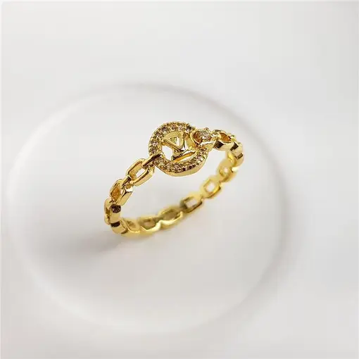 ANEL ARO EM CORRENTARIA CENTRO ARREDONDADO CRAVEJADO INSPIRAÇÃO