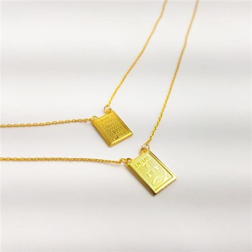 ESCAPULÁRIO ELO CARTIER PLACA DEUS É FIEL | BANHADO EM OURO 18K