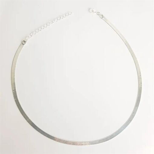COLAR 40+5CM FITA 4MM BANHO PRATA