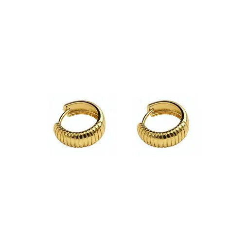 ARGOLA ARO LISO FRENTE TEXTURIZADO EM LINHAS 6MM | BANHADO EM OU