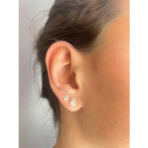 DUPLA 5X4MM GOTA VERDE CLARO CRISTAL | BANHO DE PRATA