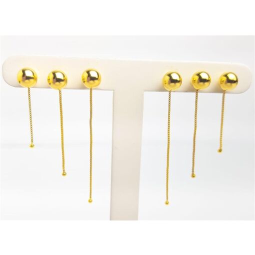 TRIO 4X3X2CM ESFERAS LISAS PG PENDENTE VENEZIANA | BANHADO A OUR