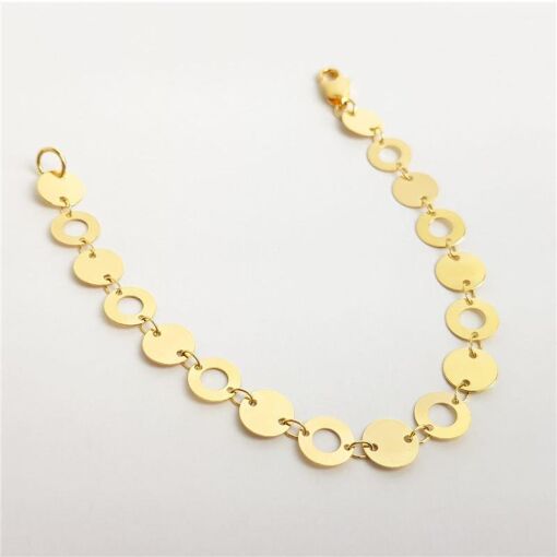 PULSEIRA MEDALHAS INTERCALADAS LISA/ VAZADA | BANHADO EM OURO 18