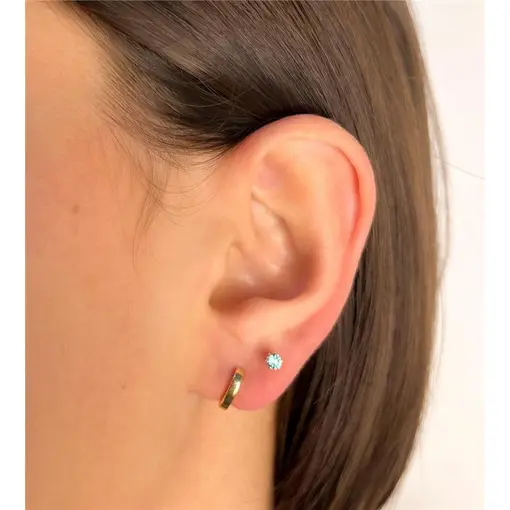 DUPLA PONTO DE LUZ AZUL 3MM X ARGOLA LISA GOTA VAZADA LATERAIS 1