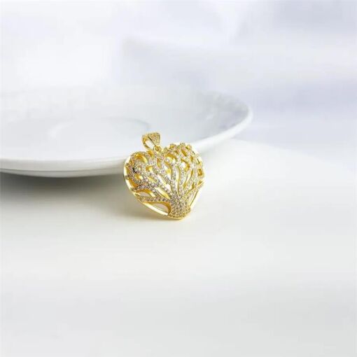 PINGENTE CORACAO  ARVORE DA VIDA CRAV E VAZADA|BANHADO EM OURO 1