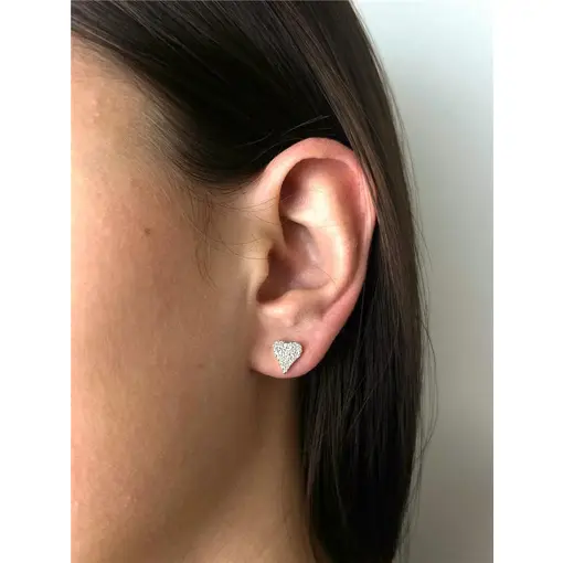BRINCO CORAÇÃO CRAVEJADO 9MM | BANHADO EM OURO 18K
