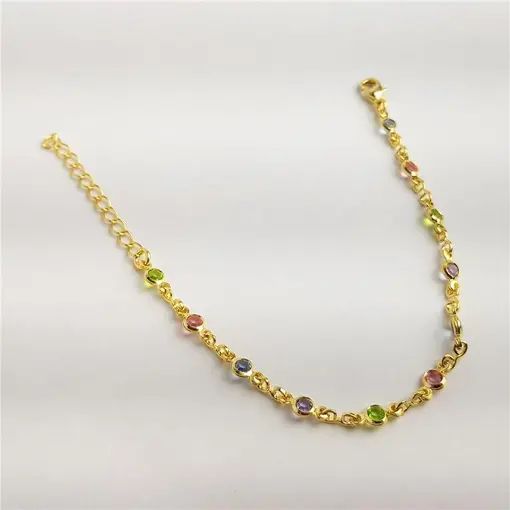 PULSEIRA INFANTIL ELO EM CRISTAIS COLORIDOS INTERCALADOS | BANHA