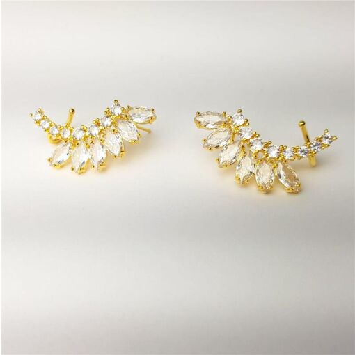 BRINCO EAR CUFF FILEIRA CRISTAL REDODNDO COM GOTAS CRISTAIS AO L