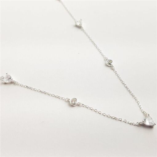 COLAR MINI ELO BAILARINA COM PONTO DE LUZ CORAÇÃO CRISTAL|40+5CM