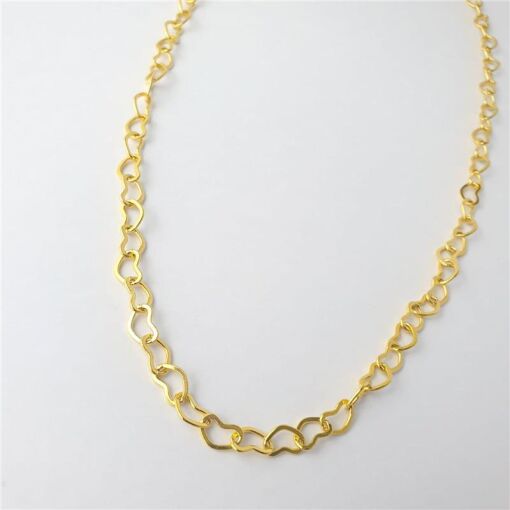 COLAR ELOS DE CORAÇÕES VAZADOS | 50CM | 8MM | BANHADO EM OURO 18