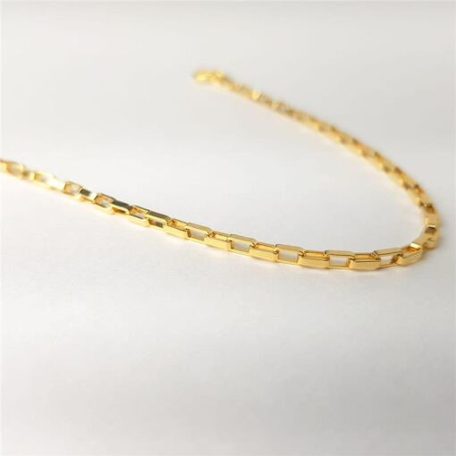 PULSEIRA FEMININA  ELO CADEADO 2MM | BANHADO EM OURO 18K