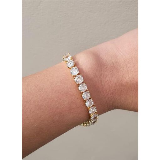 PULSEIRA RIVIEIRA 20CM 6MM  EM CRISTAIS REDONDOS