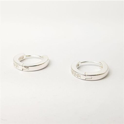 ARGOLA 1,2CM LISA COM FILETE CRAVEJADO |  PRATA 925