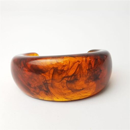 BRACELETE ARO LISO MARROM EM ACRÍLICO | SEM GARANTIA