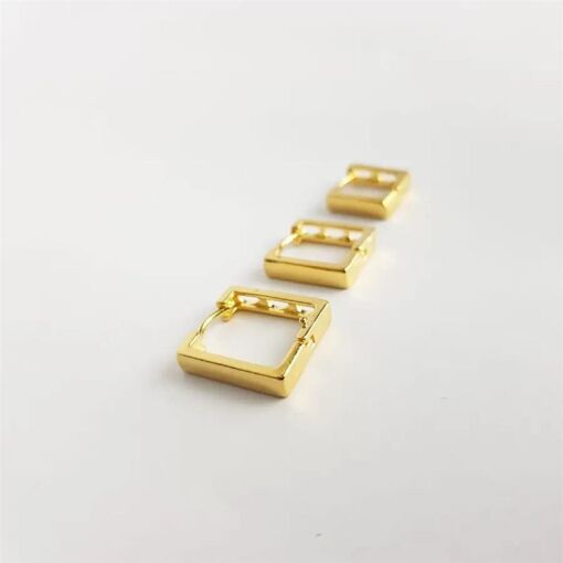TRIO ARGOLAS QUADRADAS/DETALHES VAZADO | BANHADO EM OURO 18K