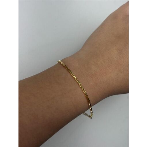 PULSEIRA FEMININA  ELO CADEADO 2MM | BANHADO EM OURO 18K