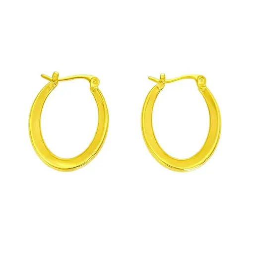ARGOLA ARO LISO OVAL | BANHADO EM OURO 18K