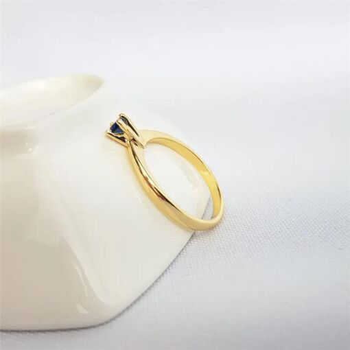 ANEL SOLITARIO ZIRCONIA AZUL SAFIRA