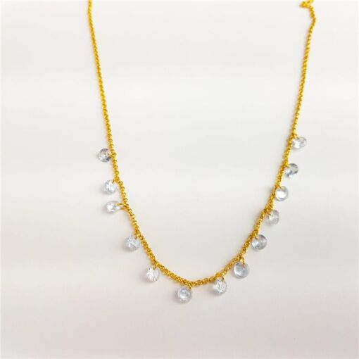 CHOKER ELO PORTUGUÊS  PG CRISTAIS | BANHADO EM OURO 18K
