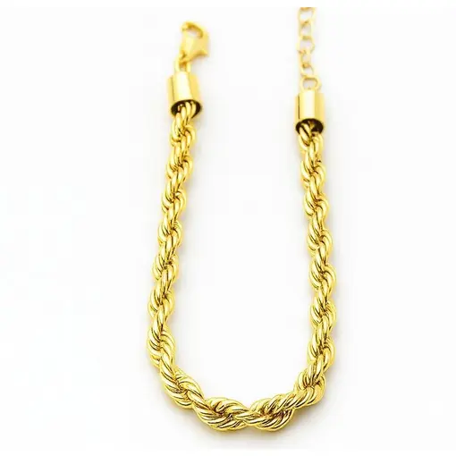 PULSEIRA CORDÃO BAIANO GROSSO 5MM | BANHADO EM OURO 18K