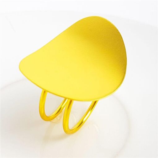 ANEL ARO DUPLO CHAPA OVAL LISA | BANHADO EM OURO 18K