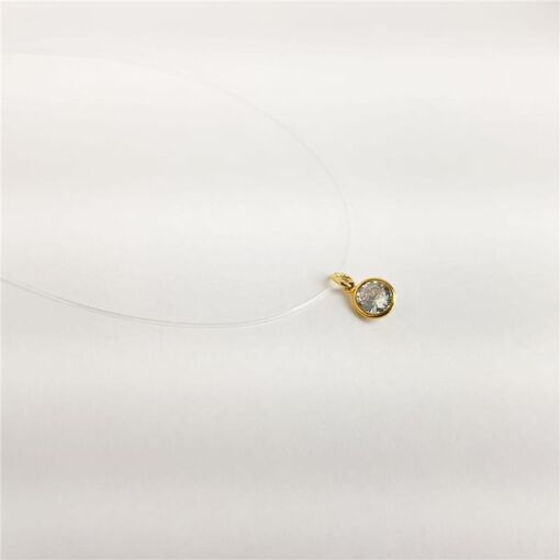 COLAR NYLON PG PONTO DE LUZ CRISTAL| BANHADO EM OURO 18K