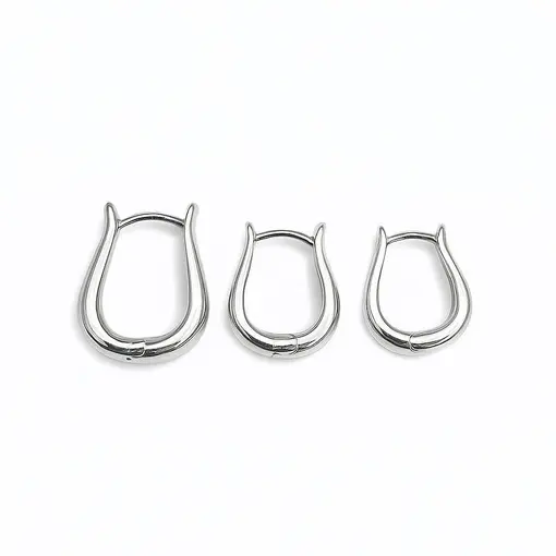 TRIO ARGOLA AFUNILADA  EM GOTA | BANHO DE PRATA