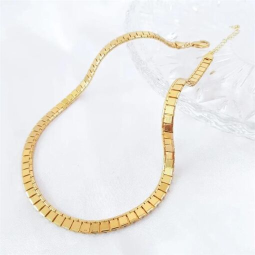 CHOKER LISA QUADRADA | BANHADA A OURO 18K