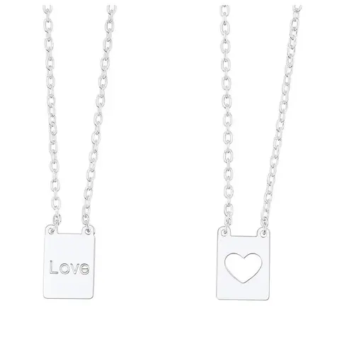 ESCAPULÁRIO ELO BAILARINA PINGENTE PLACA QUADRADA LISA CORAÇÃO V