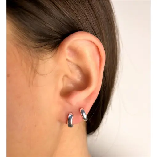 DUPLA ARGOLA X LISA 3MM |  BANHO DE PRATA