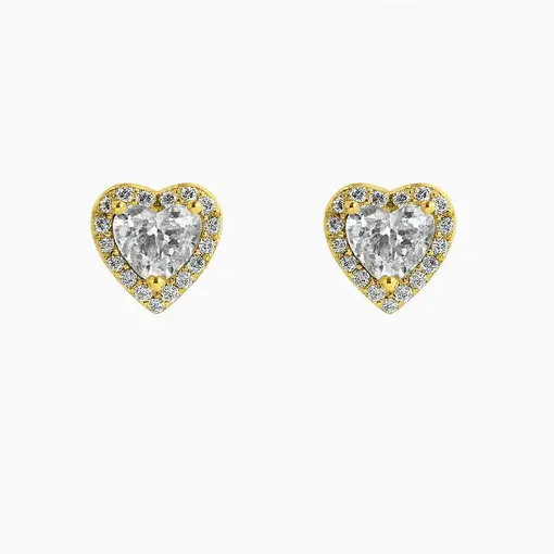 BRINCO CRISTAL CORAÇÃO REDOR CRAVEJADO | BANHADO EM OURO 18K