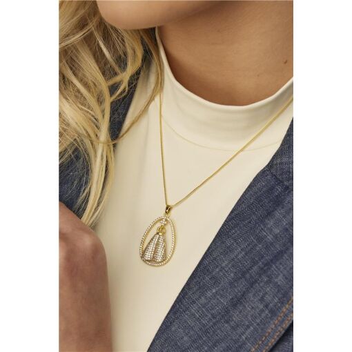 COLAR VENEZ  PG NOSSA SENHORA CRAV|45CM| BANHADO EM OURO 18K