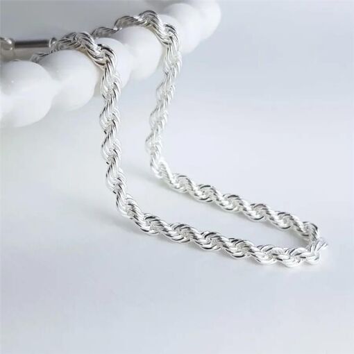 PULSEIRA CORDAO BAIANO 15+5CM BANHO PRATA 3MM