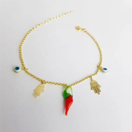 PULSEIRA ELO PORT PATUA PIMENTA/O. GREGO|17+5CM|BANHADO EM OURO