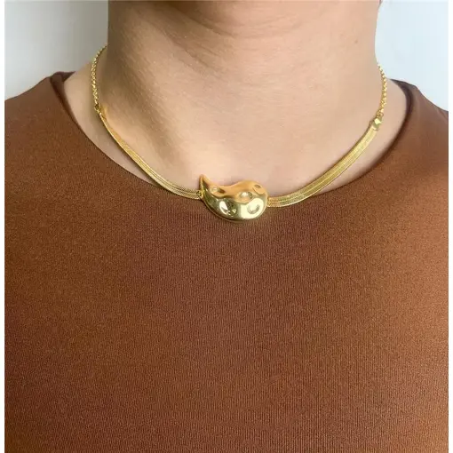 COLAR MINI ELO PORTUGUÊS ENTREMEIO FITA COM/GOTA DETALHES AMASSA