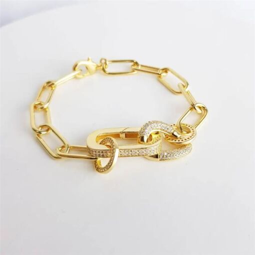 PULSEIRA ELOS LISOS E ELOS DIVERSOS CRAV|19,5CM|BANHADO EM OURO