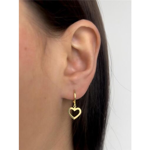 ARGOLA CLICK PG CORAÇÃO VAZADO LISO | BANHADO EM OURO 18K